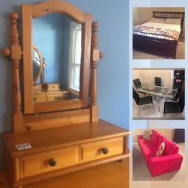 MaxSold Auction: This online auction features artwork, mirror, indoor and outdoor furniture, TV stand, Ottoman, loveseat, linen and drapes,  microwave, piano and much more.